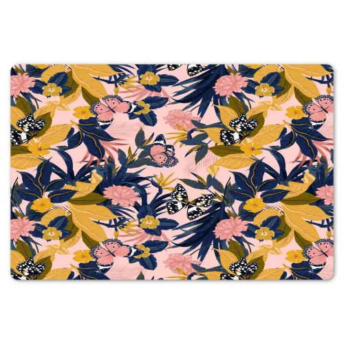 Zomer - Vlinder - Roze - Geel Placemat vinyl groot 368 -zzsfeer1_Kitchenyeah-website