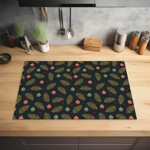 Patroon - Kerst - Symbolen - Groen Inductie beschermer vinyl 3mm klein 276 -sfeer5