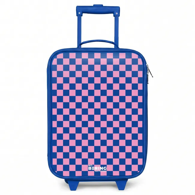 Kids’ Suitcase - Blue - Cubes - Blue - Pink