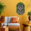 Panter - Zebrapatroon - Groen Wandcirkel Ovaal Forex klein -sfeer4