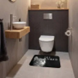 Kat - Dieren - quote - Get naked - Zwart WCmat klein -sfeer2