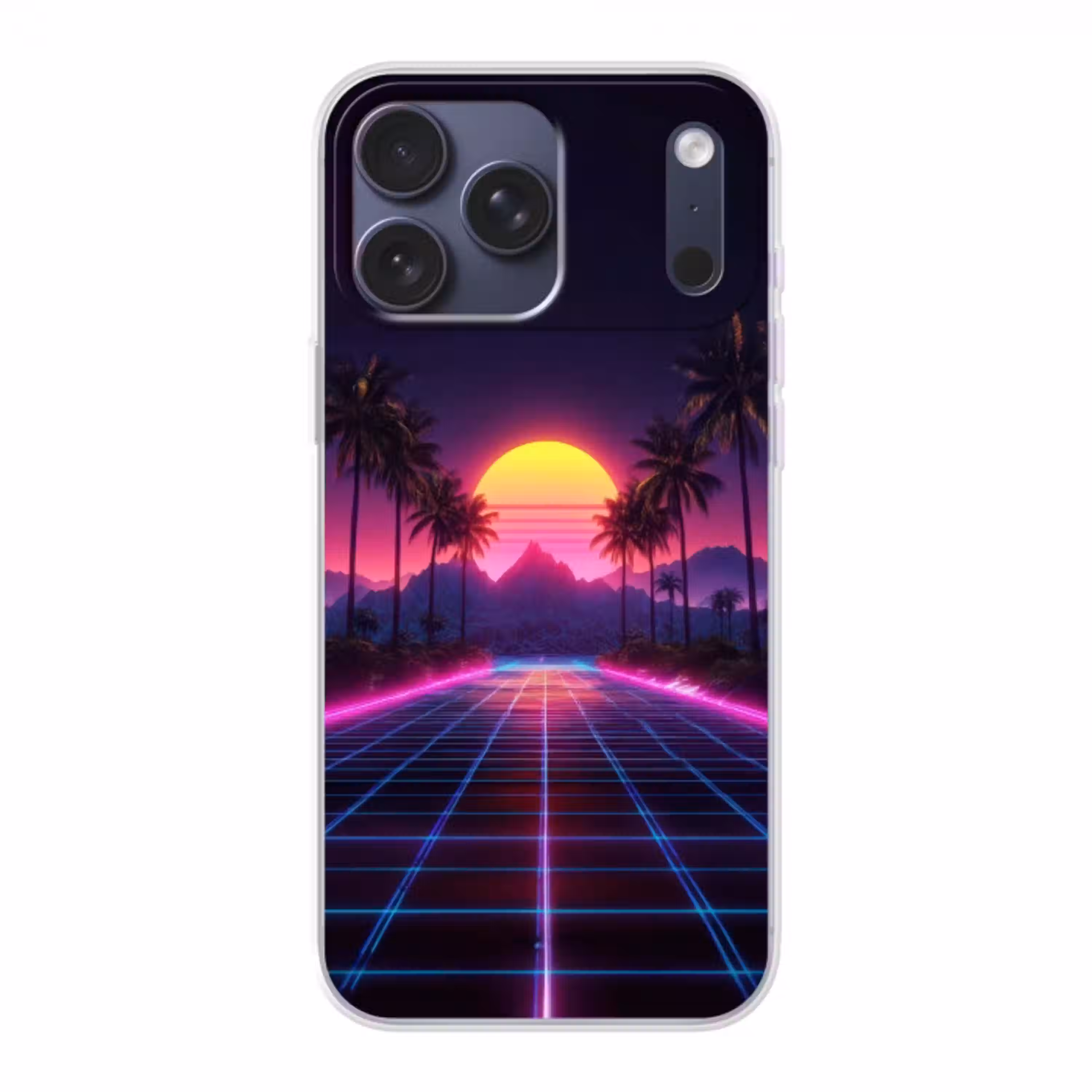 Horizon - Palmbomen - Bergen - Geel Telefoonhoesje iPhone 17 Pro Max klein -3d