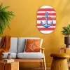 Anker - Verfspatten - Rood - Blauw Wandcirkel Ovaal Forex klein -sfeer4