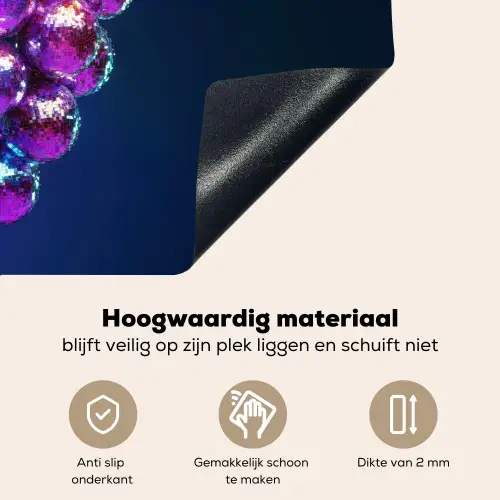 Paars - Disco - Feest - Druif Inductie beschemer met haakjes klein -ky-onderkant-nl