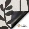 Bloemen - Bladeren - Abstract - Zwart Deurmat klein -antislip_NL