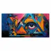 Graffiti - Kleuren - Oog - Kunst Muismat XXL klein -3d_leeg