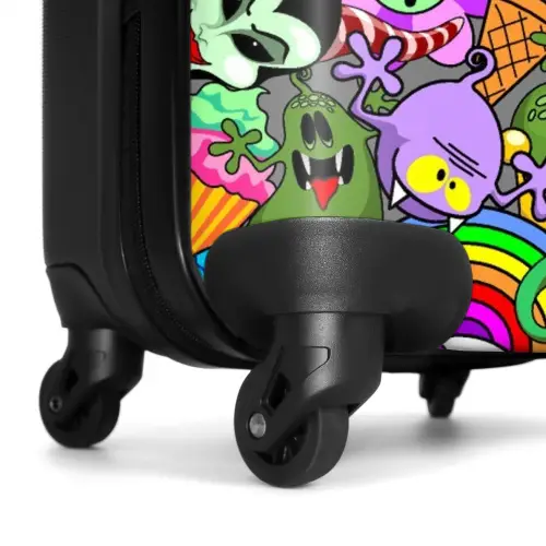 Kleurrijke Monstermix NBS - Handbagage koffer - Unisex middel -wiel