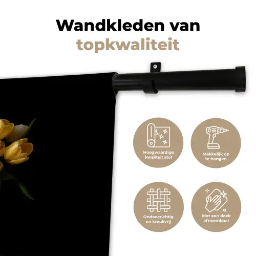 Quotes - Bloem - Tulp - Geel Wandkleed katoen klein -sfeer2