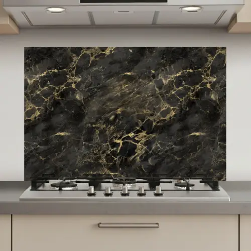 Zwart - Marmer - Goud - Nerf keuken achterwand spatscherm klein 900 -3d_website
