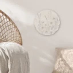 Minimalistisch - Modern - Bloemen - Beige Akoestische PET Vilt - Rond klein -sfeer4