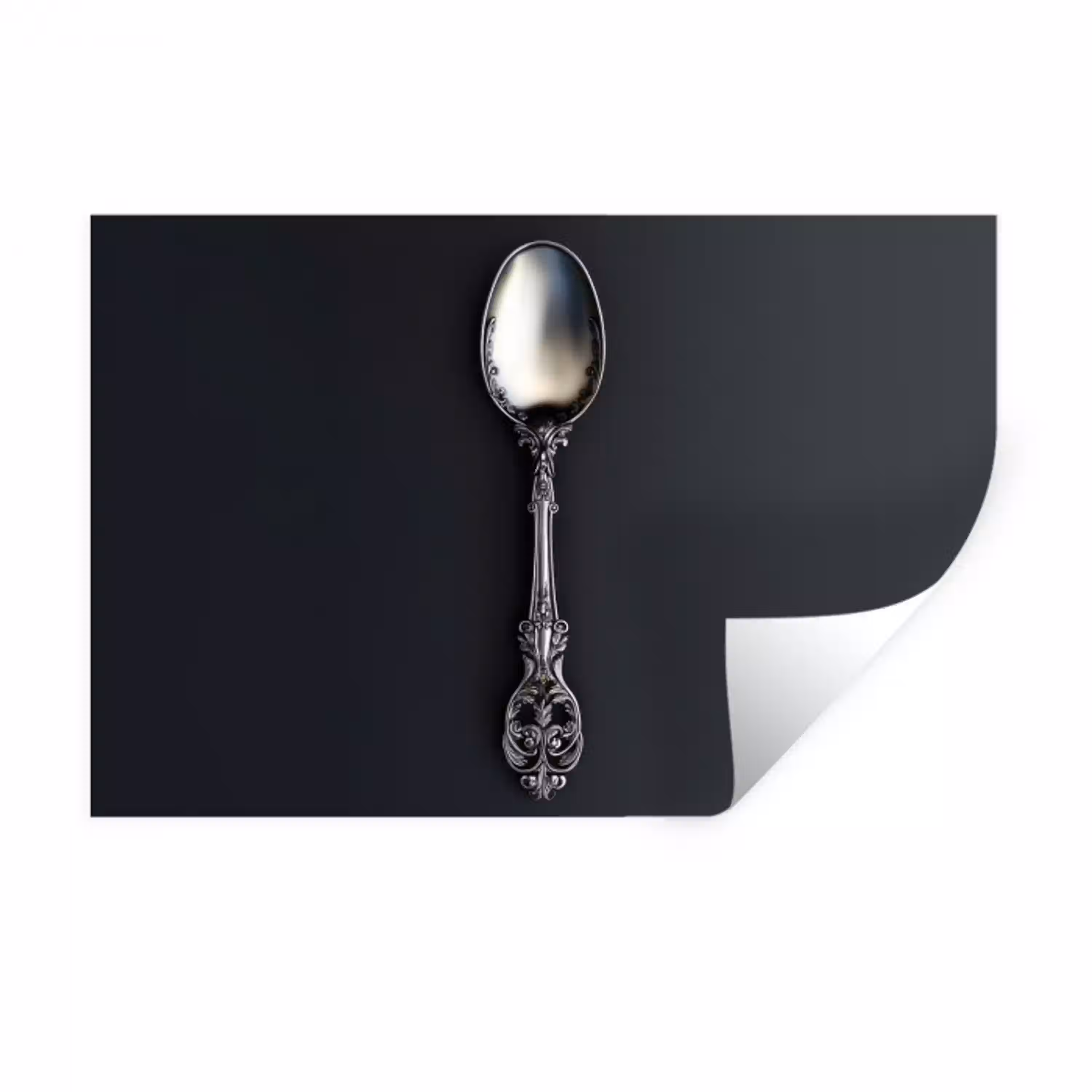 Lepel - Zilver - Metaal Muursticker klein -3d