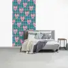 Hartjes - Raster - Patroon - Blauw fotobehang vinyl groot 64 -slaapkamer