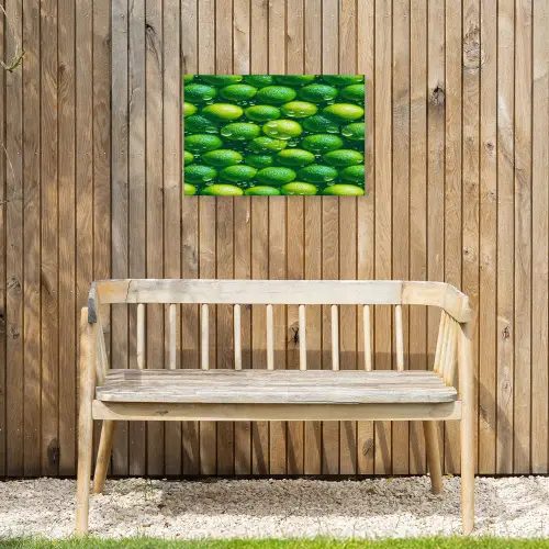 Limoenen - Druppels - Groen Tuinposter op houten frame 2 cm dik klein 845 -sfeer4