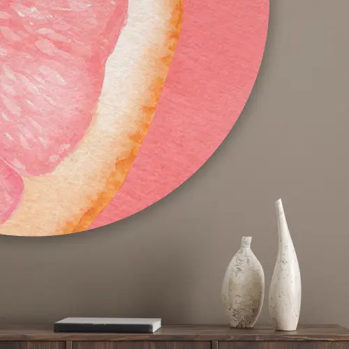 Grapefruit - Roze - Levendig Akoestische PET Vilt - Rond klein -sfeer5_closeup