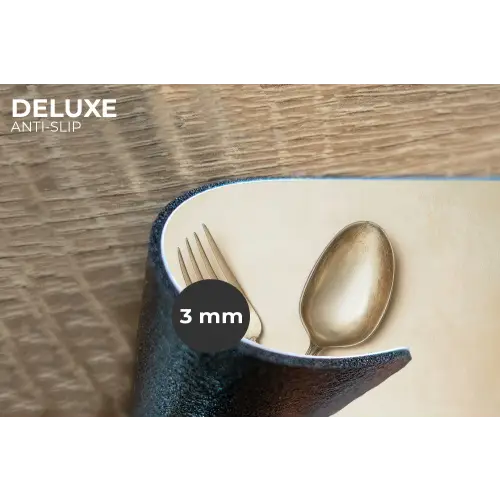 Beige - Vintage - Bestek Placemat vinyl groot -closeup