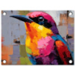 Zangvogel - Vlakken - Abstract - Kleurrijk tuinposter los doek klein -3d