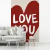 Loveyou - Hart - Rood fotobehang vinyl groot -woonkamer