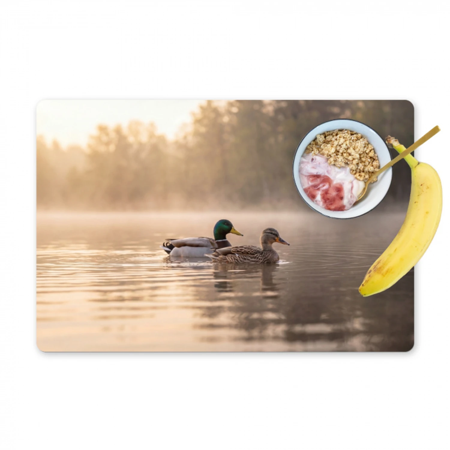 Eenden - Water - Mist - Natuur Placemat vinyl groot -zzzproduct_Kitchenyeah-website