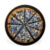Pizza - Eten - Delftsblauw Wandcirkel aluminium klein -3d