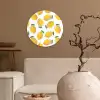 Citroenen - Witte - Bloemen Wandcirkel plexiglas klein 852 -sfeer1