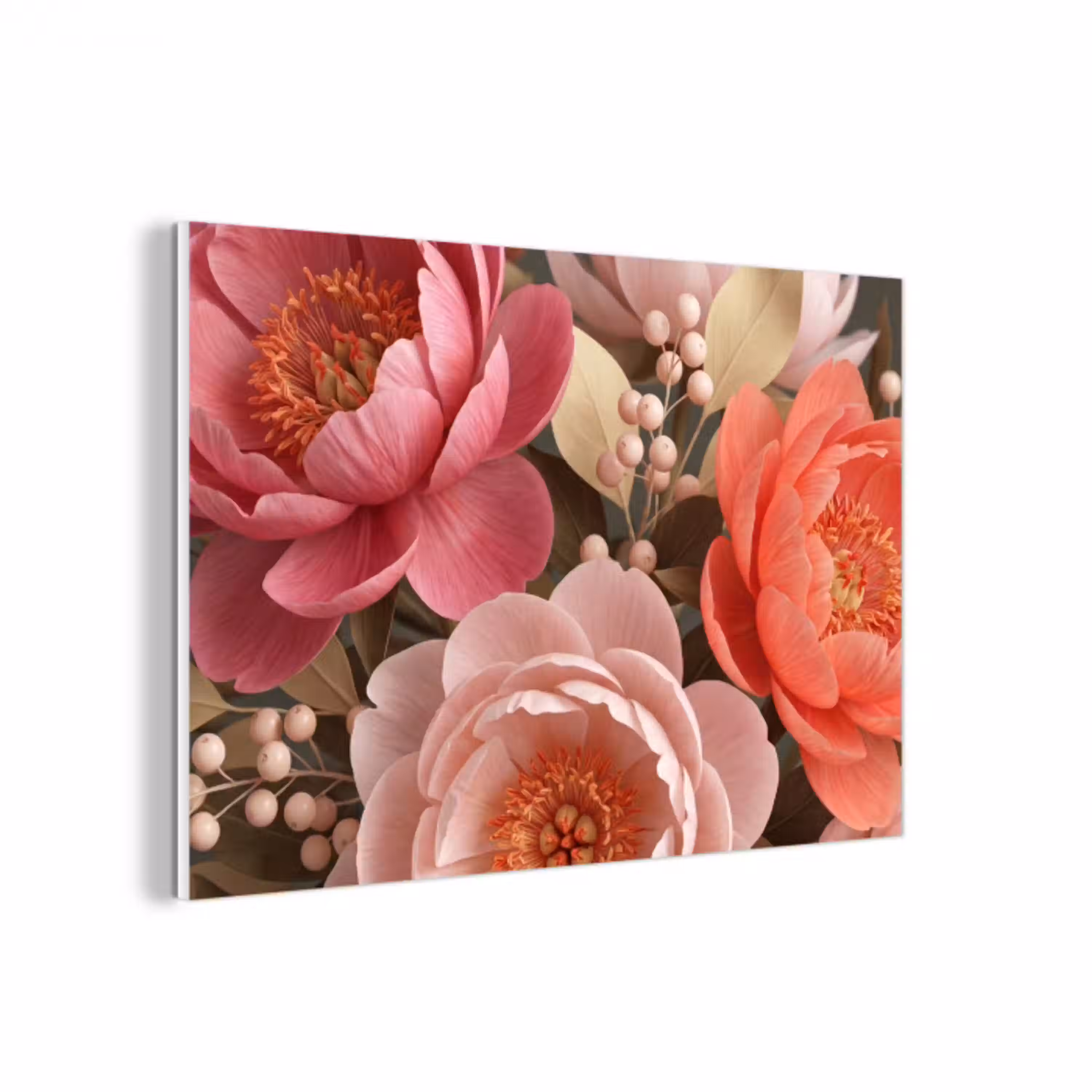 Bloemen - Bloesem - Zacht - Koraal - Decoratie forex 5mm xxl -3d