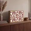 Abstract - Bladeren - Burgundy Light Box met batterij (Wandlamp) middel 907 -sfeer2