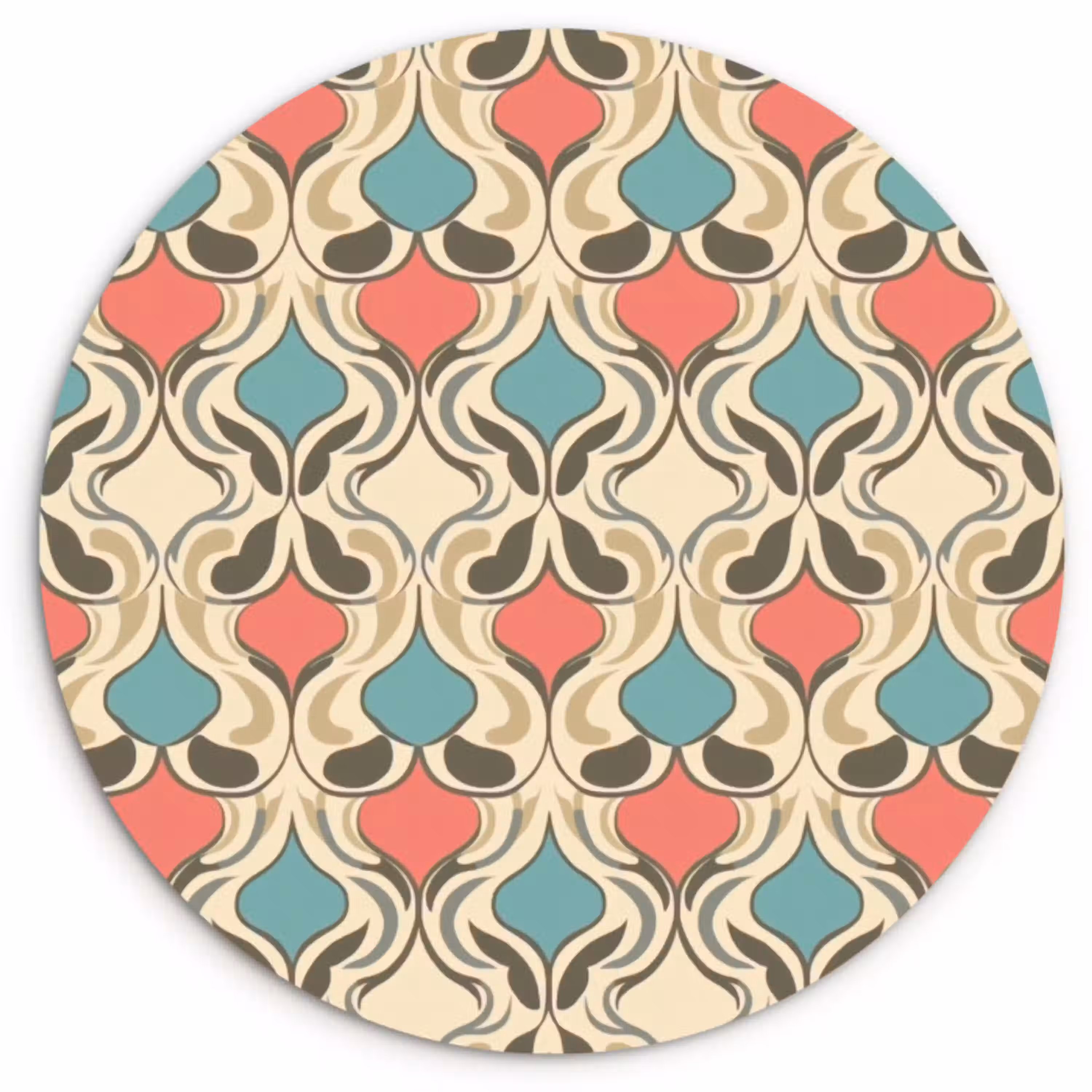 Barok - Retro - Kleurrijk Wandcirkel kunststof plaat 5mm dik klein 188 -3d