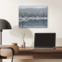 Bos - Reflectie - Meer - Winter - Serene PET vilt klein -sfeer5
