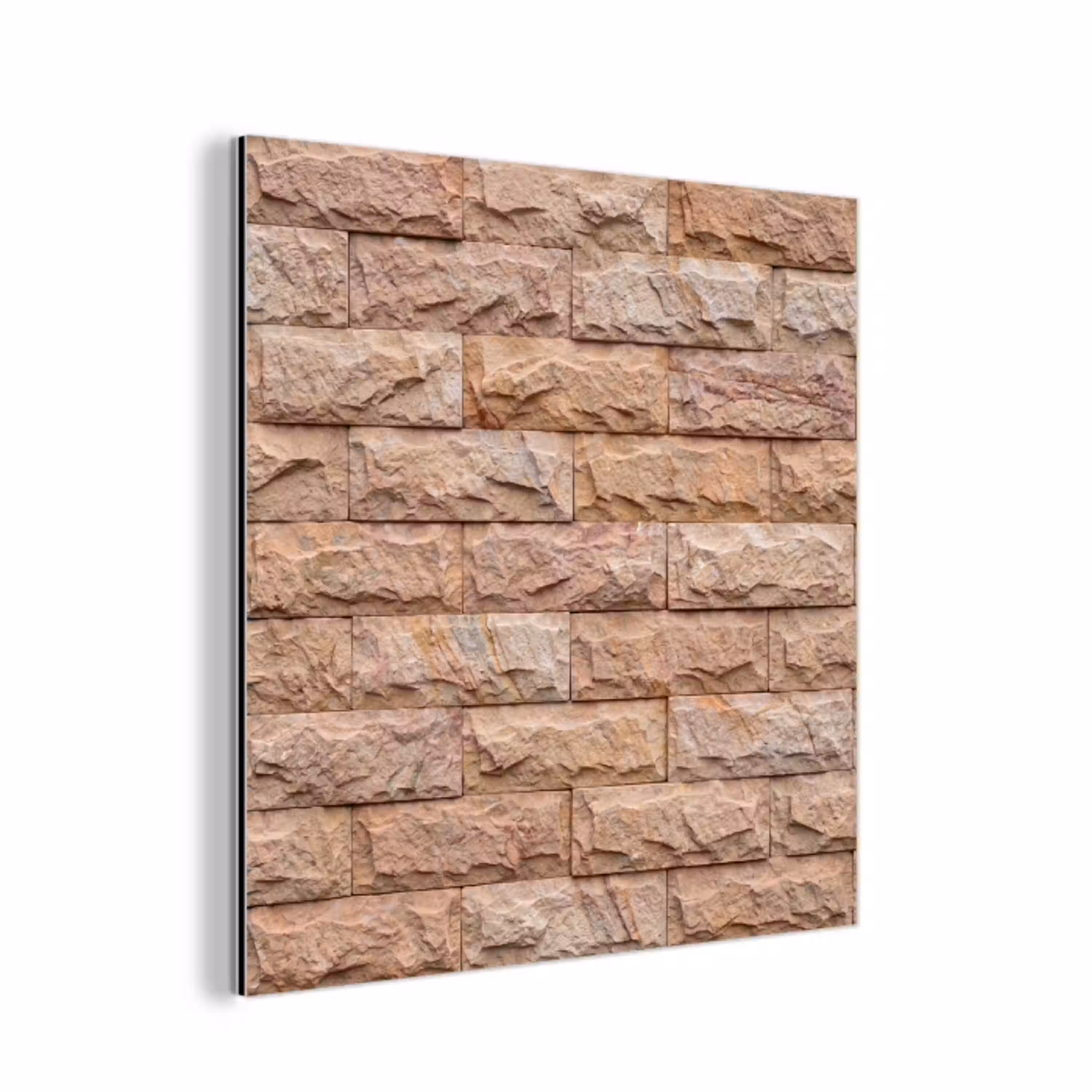 Muur - Steen - Ruw - Textuur - Beige aluminium wit klein -3d