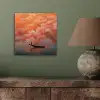 Zee - Boot - Wolken - Oranje aluminium wit klein -sfeer2