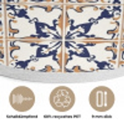 Klassiek - Patroon - Kleurrijk Akoestische PET Vilt - Rond klein 838 -closeup_DE