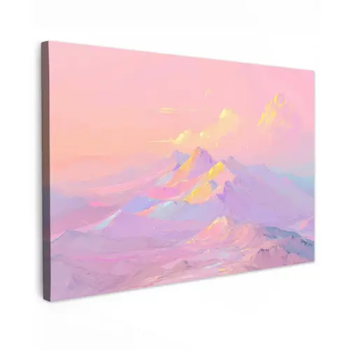 Bergtoppen - Wolken - Dromerig canvas 2cm klein -z3d