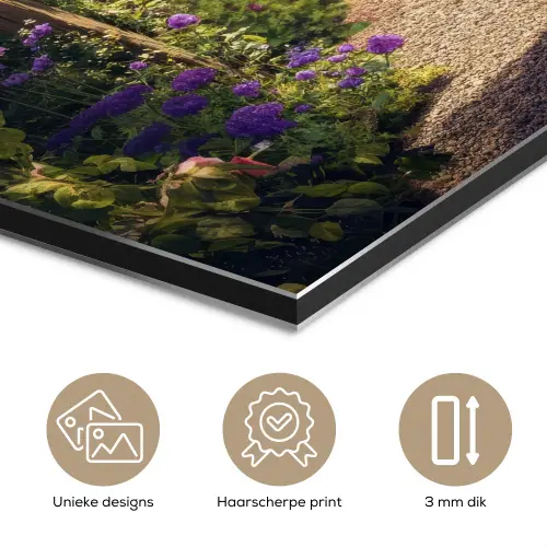 Doorkijk - Landschap - Bloemen - Rozenboog - Natuur aluminium wit klein -closeup_NL