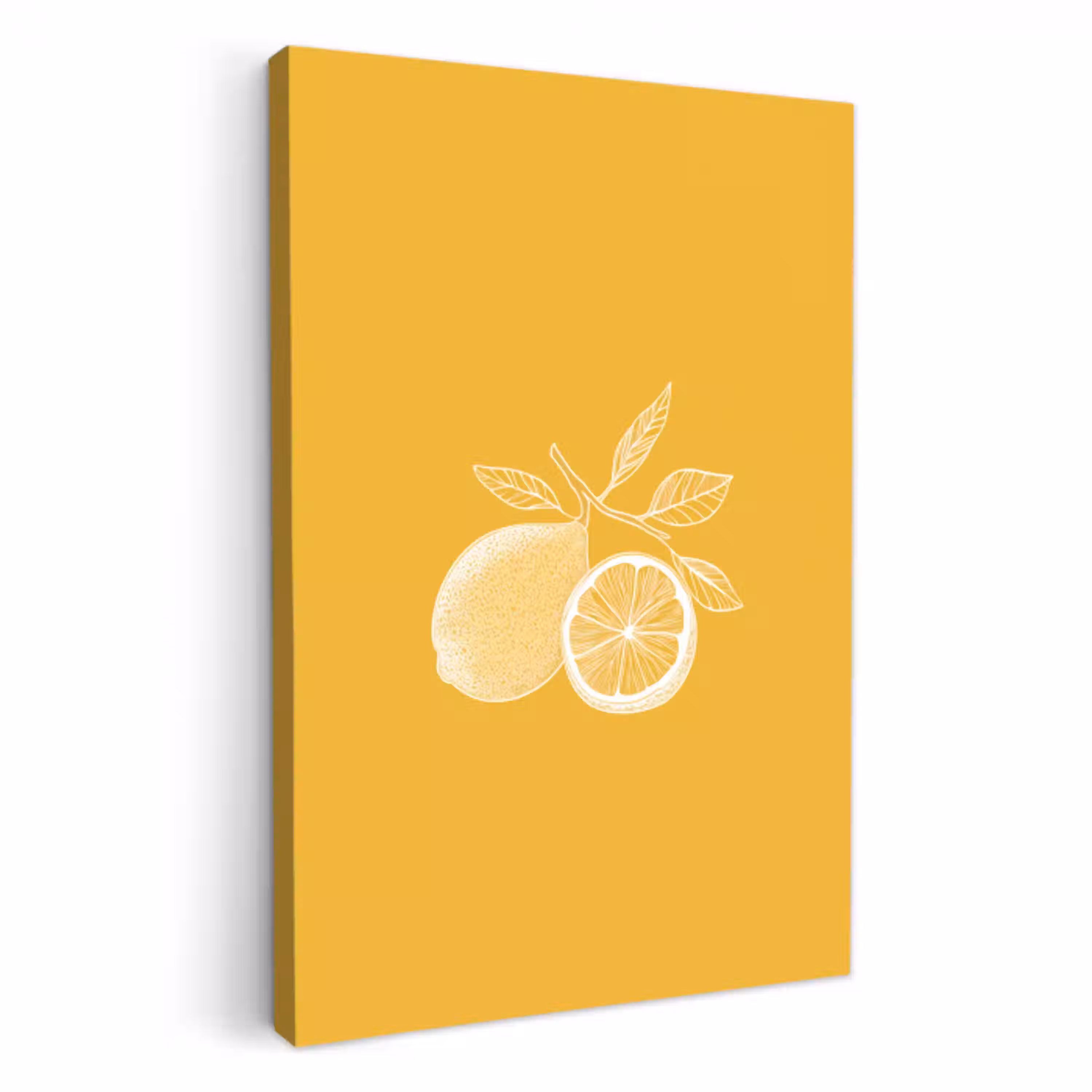 Citroenen - Illustratie - Minimalistisch - Geel KitchenYeah - Keuken - Canvas klein -3d