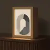 Grafisch gebogen motief - Beige Light Box met kabel (Tafellamp) klein -z3d_website