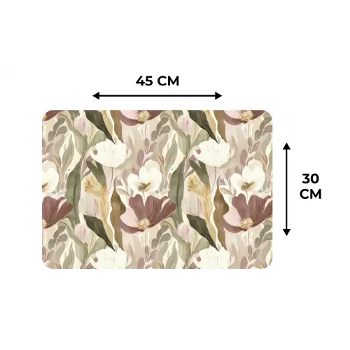 Bloemen - Aquarel - Kleurrijk Placemat vinyl groot 368 -specs