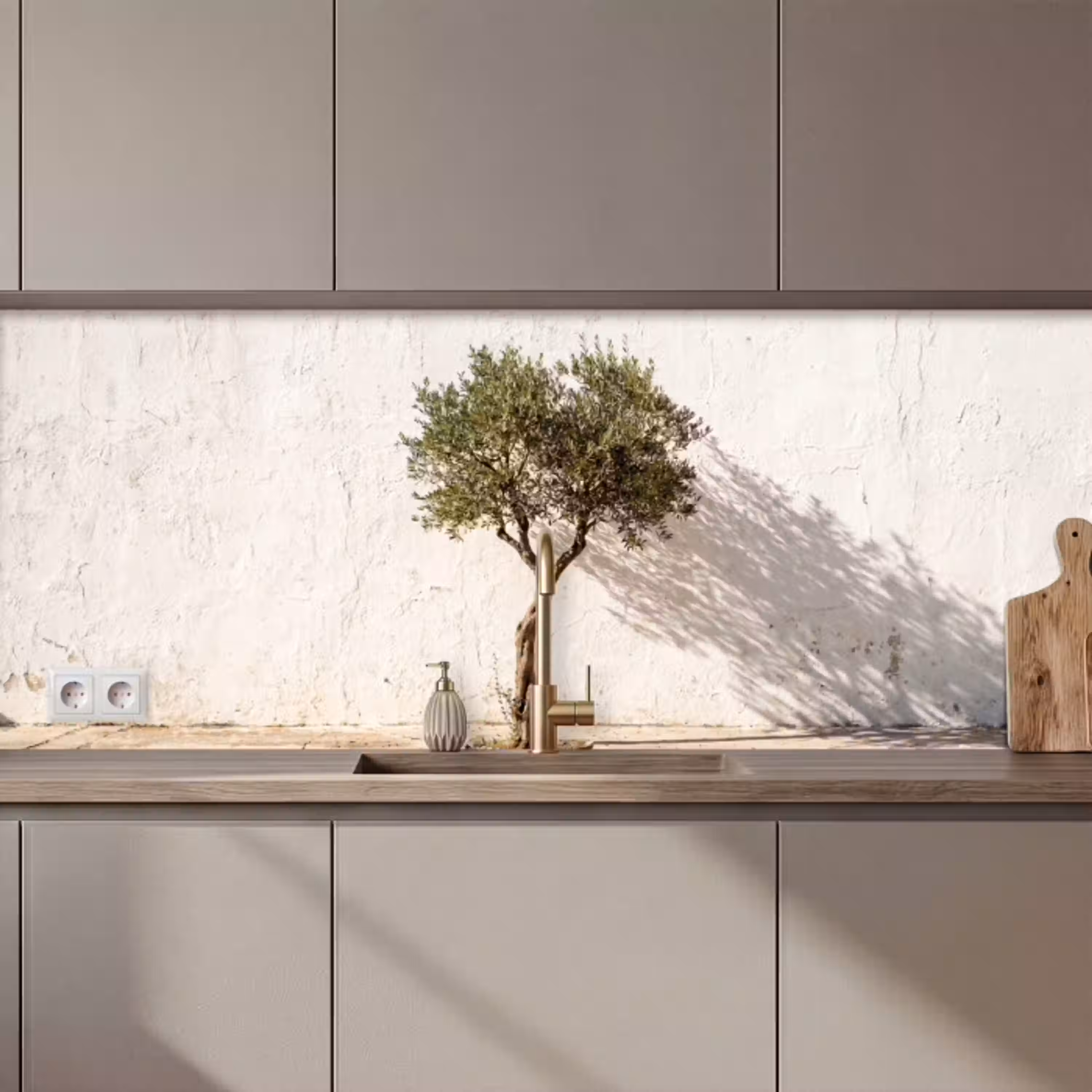 Olijfboom - muur - wit keuken achterwand 2 middel zz_3dshopping