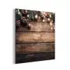 Kerstdecoratie - Houten - Dennenappel - Bruin aluminium wit klein -3d