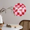 Pinky up - Geblokt - Bordeauxrood Wandcirkel behangsticker klein -sfeer3