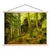 Bomen - Steen - Bos - Natuur textielposter latten blank klein -3d