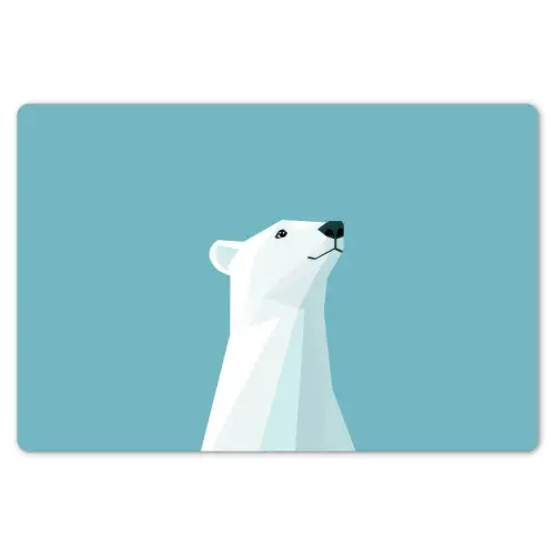 Ijsbeer - Lichtblauw - Minimalistisch Placemat vinyl groot -zzsfeer1_Kitchenyeah-website