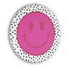 Smiley - Roze - Stippen Akoestische PET Vilt - Rond klein -3d