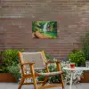 Boswaterval met Houten Pad Tuinposter op houten frame 2 cm dik klein -sfeer3