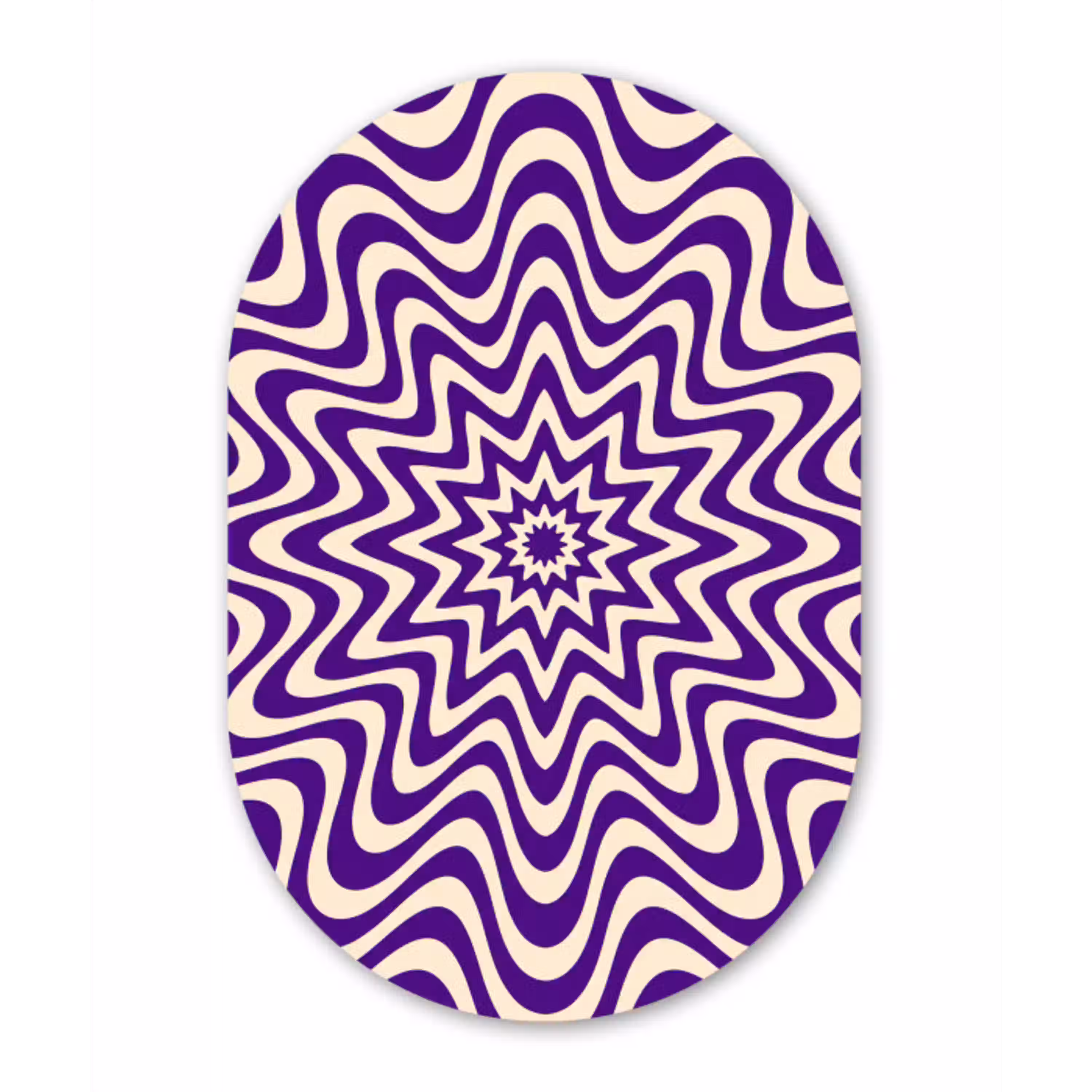 Abstract - Golven - Optisch - Modern - Paars Wandcirkel Ovaal Forex klein -3d