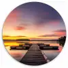 Steiger - Zonsondergang - Water - Zee - Reflectie Wandcirkel kunststof plaat 5mm dik klein -3d