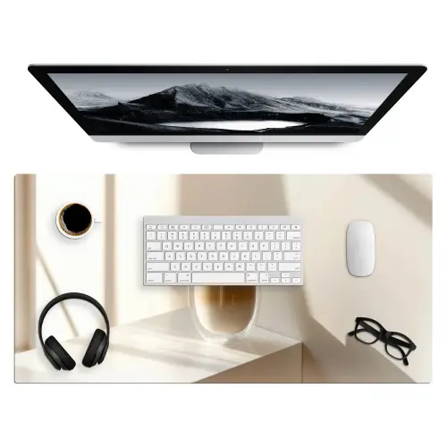 Mok - Latte - Minimalistisch - Schaduw Muismat XXL klein -3d