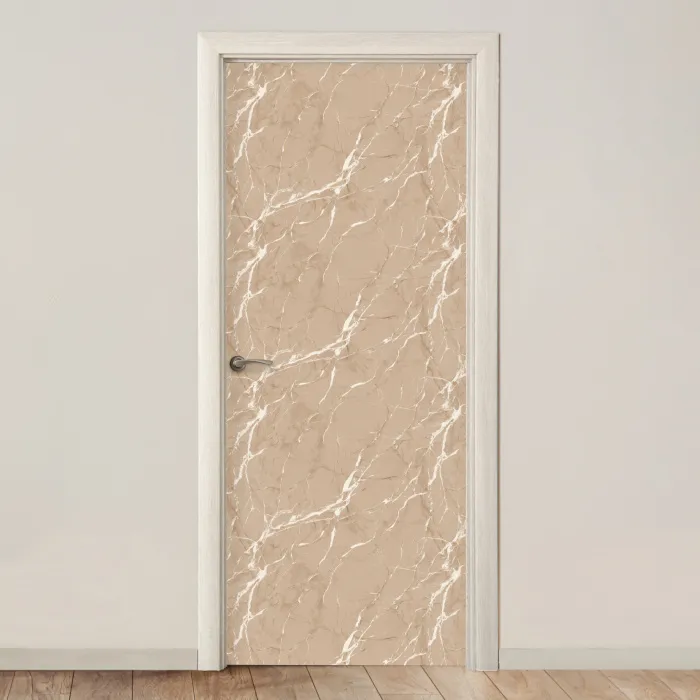 Beige - Marmer - Organisch - Wit deurposter klein 289 -3d_beige
