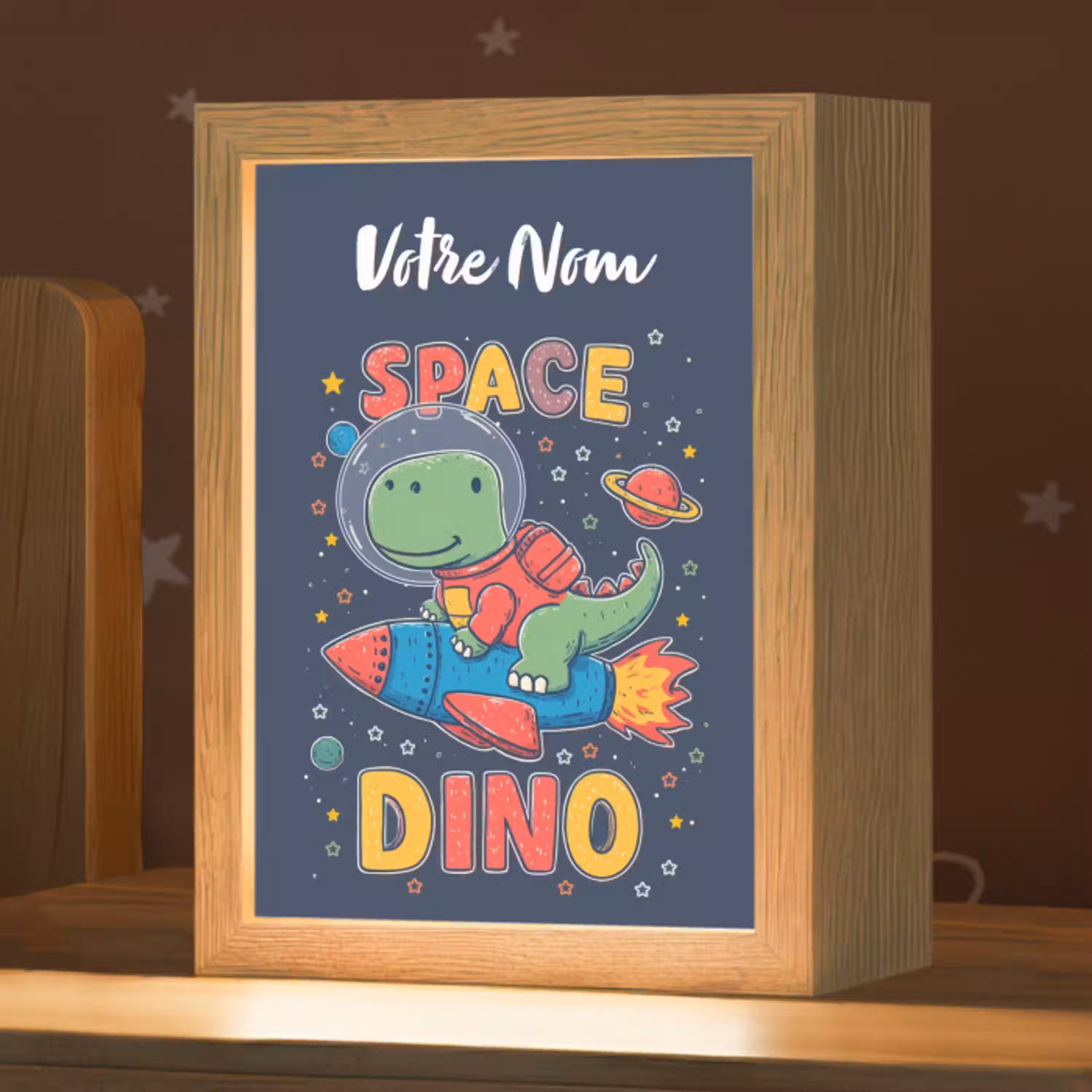 Dino - Raket - Kleurrijk Light Box met kabel (Kinderlampje) klein -zzz_3d_website