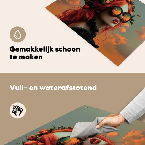 Vrouw - Kroon - Tomaat - Bascilicum - Zonnebril Inductie beschemer met haakjes klein -ky-schoon-nl