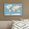 Wereldkaart - Oceaan - Realistisch - Blauw canvas 2cm klein -sfeer3